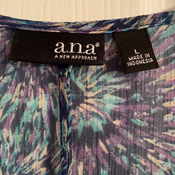 A.N.A. Large Sheer Burst of Colors Blouse - Picture 3 of 3